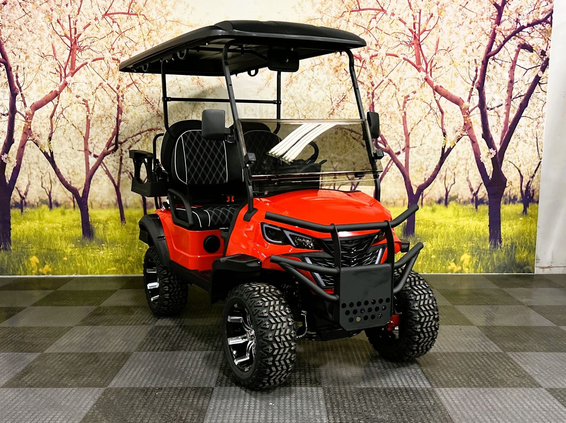 2024 Ultimate EV L4 Lux Lifted With Brush Guard Red 72V Electric
